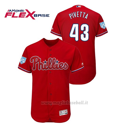 Maglia Baseball Uomo Philadelphia Phillies Nick Pivetta 2019 Entrenamiento De Primavera Flex Base Rosso